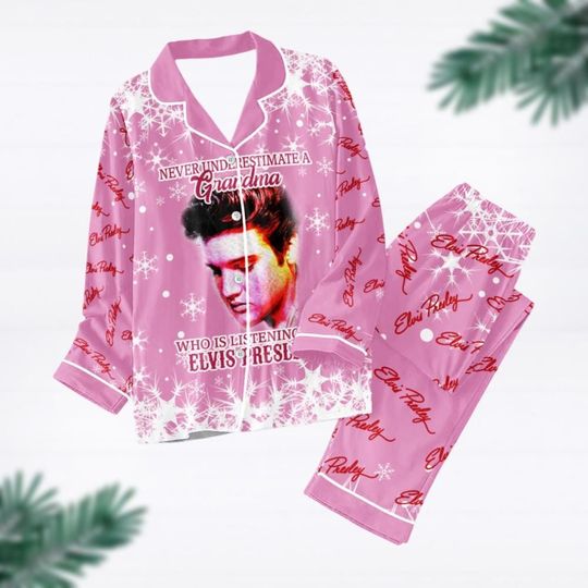Christmas Elvis Presley Pajamas Set, Elvis Presley Women Pajamas, King Of Rock N Roll Thick Pajamas, Elvis Presley Lover Gift