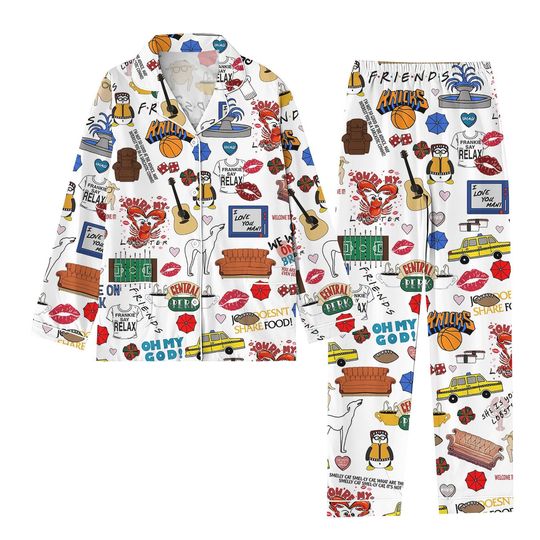 Friends Smelly Cat Pajamas, Friends Series Women Pajamas, Friends Tv Show Pajamas Set, Lobster Friends Pj Set, Friends Merch