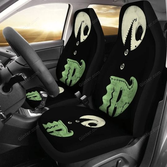 Halloween Oogie Boogie Jack Skellington Car Seat Covers, Nightmare Before Seat Protectors, Disney Car Seat Covers, Halloween Car Decor