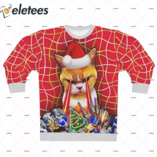 funny character Cat Ugly Christmas Sweater B6GR3PPE