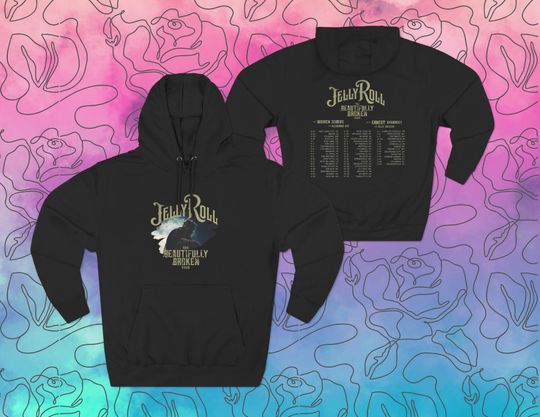 Jelly Roll Hoodie The Beautifully Broken Tour 2024 - Fan Inspired Jelly Roll Tour Hoodie Front and Back
