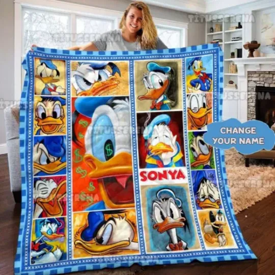 Personalized Disney Donald Duck Blanket, Disney Donald Duck Christmas Blanket
