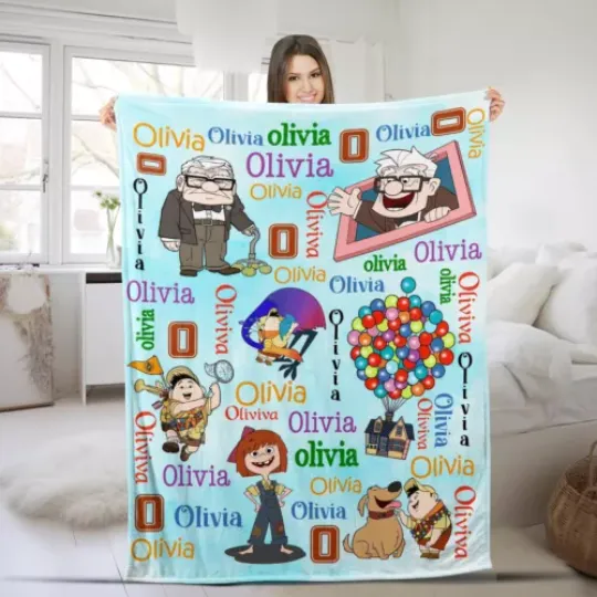 Custom Disney Up Movie Blanket, Adventure Is Out There Carl and Ellie Couples