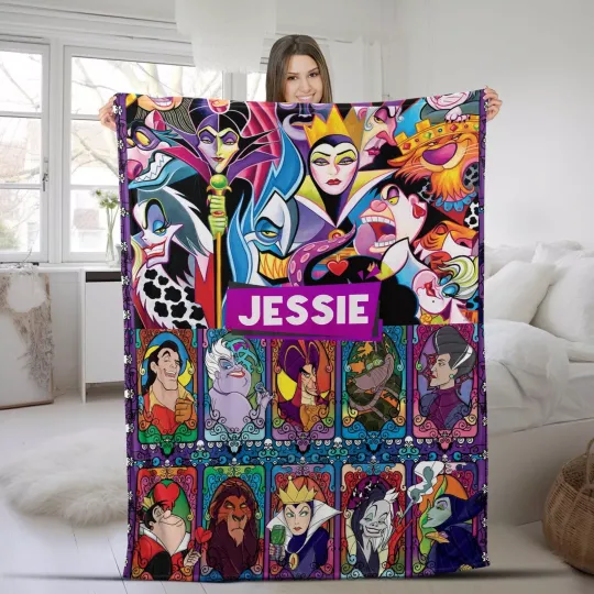 Custom Disney Villains Blanket, Evil Queen Maleficent Ursula Blanket, Disney