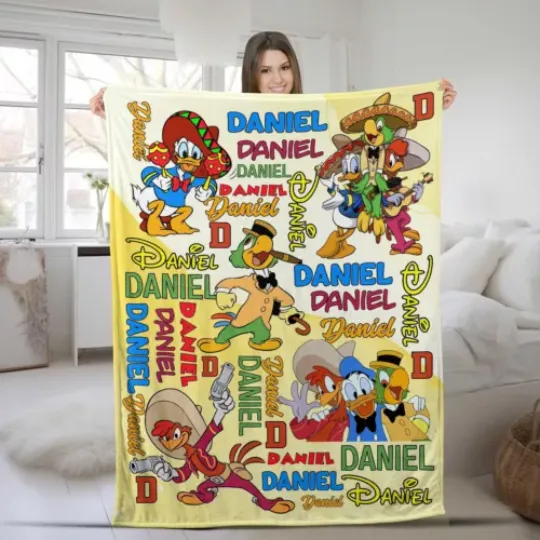 Custom Disney The Three Caballeros Blanket, Margarita Donald Duck Panchito