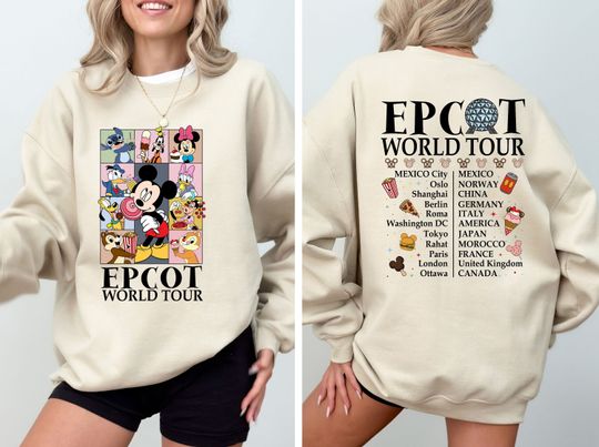 Disney Epcot World Tour Sweatshirt, Disneyland Family Matching Sweatshirt, Disney Trip Sweatshirt, Disneyworld Traveler Sweatshirt