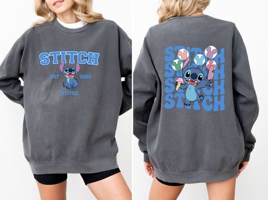 Discover Comfort Colors Stitch Sweatshirt, Disney Stitch Est 2002 Sweatshirt, Stitch Balloons Sweatshirt, Stitch Snack Sweater, Stitch Lover Sweater