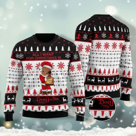 Discover Don Julio Ugly Christmas Sweater, All I Need For Christmas Shirt, Christmas Crewneck, Bachelorette Party, 3D All Over Print Sweater