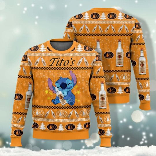 Tito Vodka Ugly Sweater, Merry Christmas Men Sweater, Vodka Lover Gift, Vodka Christmas Sweater, Sweaters For Men, Most Wonderful Time