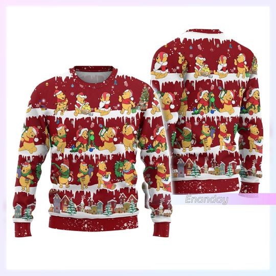 Pooh Ugly  Sweater, Pooh Ugly Sweater, Disney Pooh Sweater, Pooh Bear Christmas Shirt, Winnie The Pooh Sweater