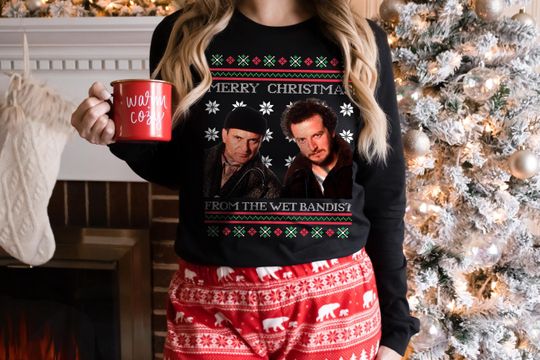 Merry Christmas from the Wet Bandits Home Alone T-Shirt  Funny Holiday Movie Tee  Classic Christmas Humor Shirt  Ugly Sweater Style Gift