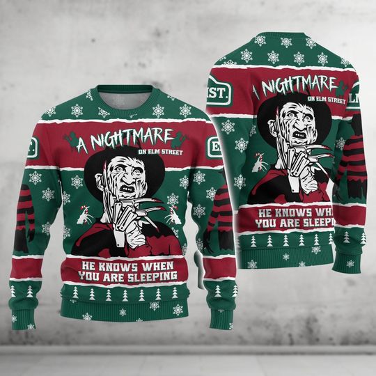 Christmas Freddy Krueger Ugly Sweater, Horror Movie Xmas Sweater, Nightmare Before Christmas Shirt, Scary Movie Sweater,Holiday Sweater