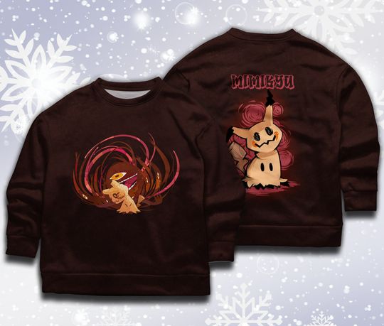 Mimikyu Sweatshirt Mimikyu Ghost Japanese Anime Sweatshirt Mimikyu Sweater Shirt Gift