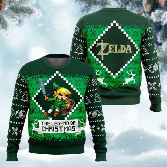 Zelda Link Ugly Christmas Sweater, Legend Of Zelda  Xmas Sweater, Tears Of the Kingdom Sweater, Zelda Gamer Funny Sweater