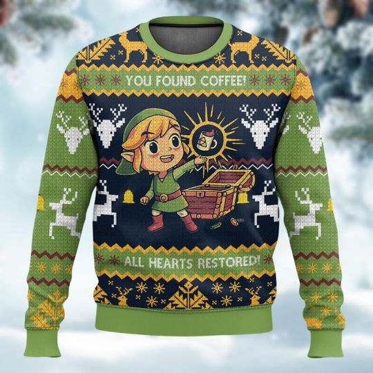 Christmas Legend Of Zelda Sweater, Zelda Link Ugly Christmas Sweater, Breath Of The Wild Sweater, Tears Of The Kingdom Funny Sweater