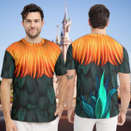 Hei Hei Rooster Costume 3D Matching T-Shirt, Moana Movie Halloween Costume Tee, Hei Hei Chicken Cosplay All Over Print, Rooster Shirt