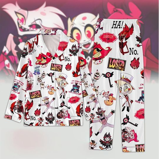 Hazbin Hotel Pajamas, Halloween Hazbin Hotel Pajamas Set, Charlie Morningstar Holiday Pajamas, Hazbin Hotel Merch, Gift For Her