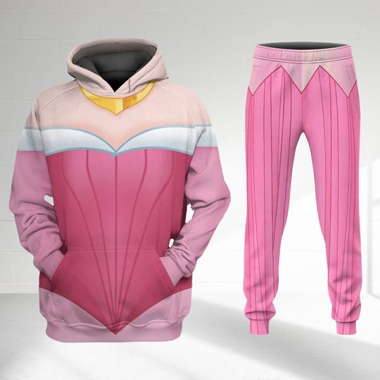 Aurora Princess Costume Shirt, Halloween Night Costume Cosplay Sweatshirt Hoodie, Sleeping Beauty Costume Tracksuit Sweatpants