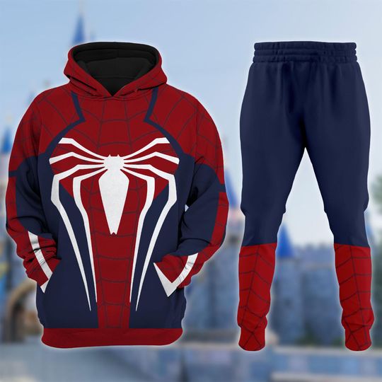 Spider Man Inspired Halloween Costume Hoodie, Peter Parker Cosplay Costume 3D Sweatshirt, 3D Halloween Party Outfit, All Over Print Hoodie