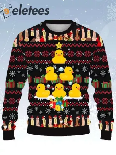 Little Yellow Duck Ugly Christmas Sweater C2V1S4P6