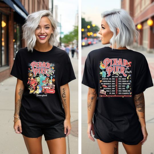 Pixar Pier Shirt, Pixar Fest Shirt, Disneyland Pixar Fest 2024 Tee, Meet Me At Pixar Pier Disney Pixar Characters, Disneyland Trip Shirt