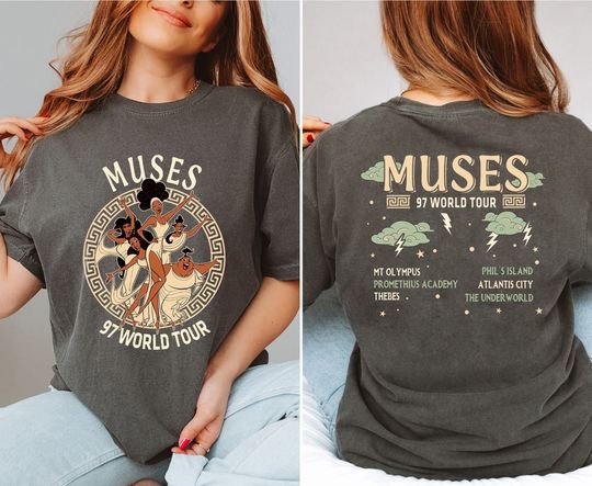Two-sided Hercules Retro The Muses 97 World Tour, Mt Olympus Underworld Atlantis Shirt Family Matching Disneyland Shirt Gift Ideas Men Women