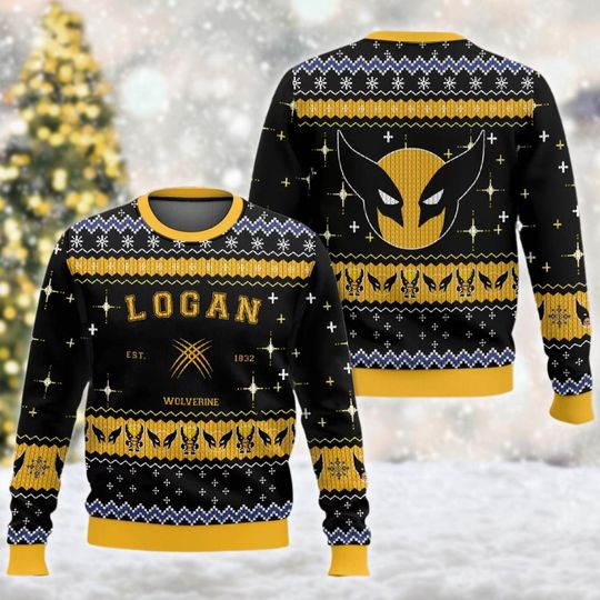 Wolverine Ugly Christmas Sweater, Wolverine Superhero Ugly Christmas Sweater, Xmas Sweatshirt, Christmas Gift for men Women kid