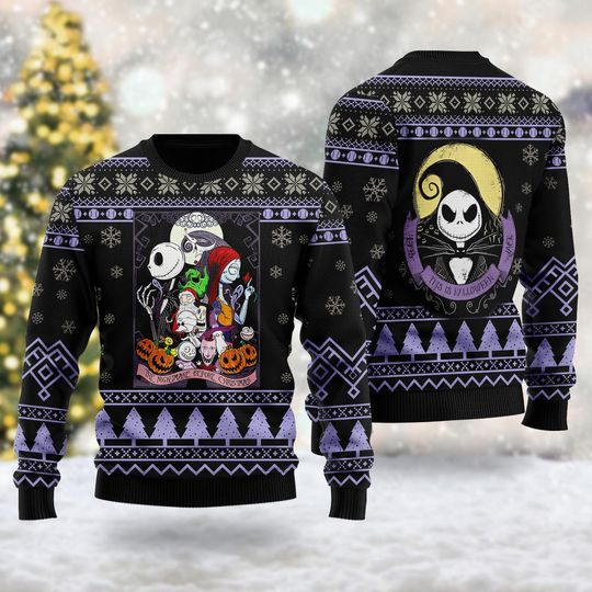 Nightmare Christmas Movie Ugly Christmas Sweater,  Jack Skellington Xmas Sweatshirt, Christmas Gift for men Women kid