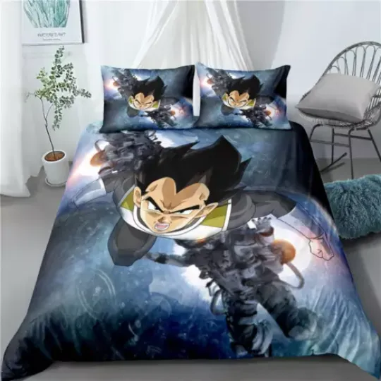 3D Dragon Ball Doona Quilt Duvet Cover Comics Bed Set Single Double Queen King