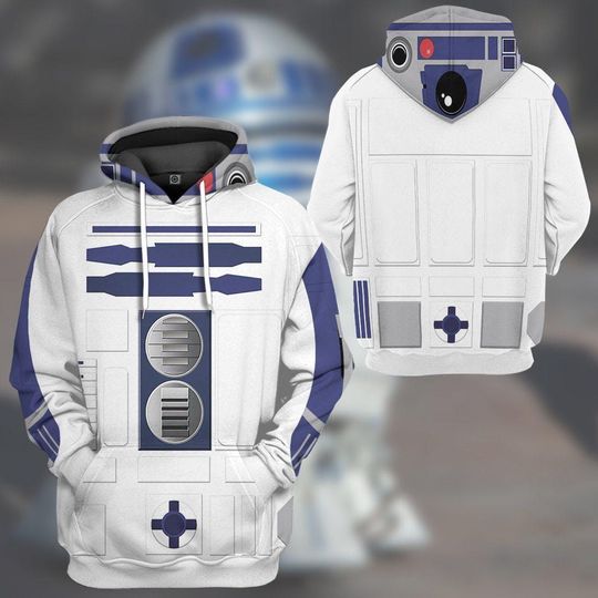 R2D2 Suit Full Over Print 3D Hoodie | Darth Vader R2D2 Cosplay Shirt | Starwars Galaxy Edge Hoodie