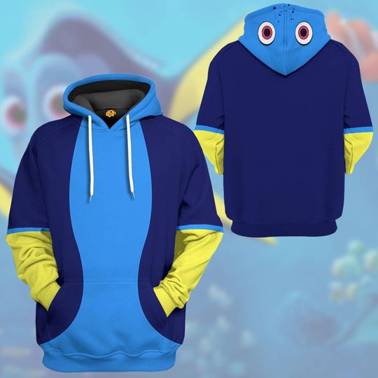 Finding Nemo Dory 3D Full Over Print Hoodie | Cosplay Finding Nemo Hoodie | Magic Kingdom Family Cosplay Halloween Hoodie