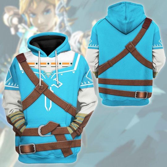The Legend Of Zelda Link Full Over Print 3D Hoodie | The Legend Of Zelda Cosplay Shirt | Zelda Video Game Hoodie