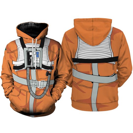 Starwars Rebel Pilot Suit Full Over Print 3D Hoodie | Darth Vader Rebel Pilot Cosplay Shirt | Starwars Galaxy Edge Hoodie
