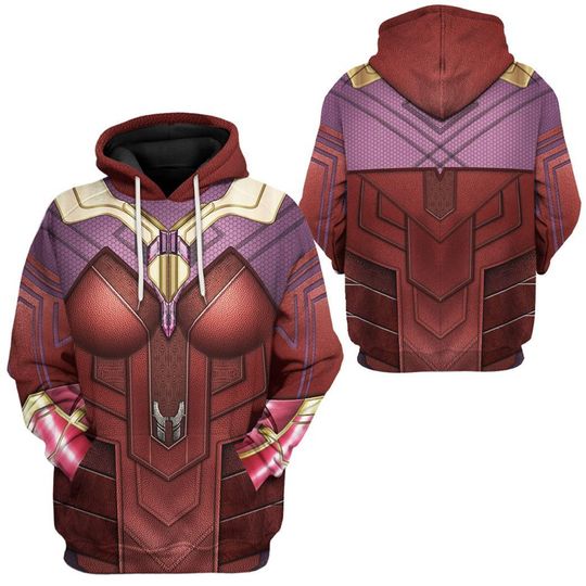 Scarlet Witch Full Over Print 3D Hoodie | Scarlet Witch Wanda Maximoff Cosplay Shirt | Avengers Team Superhero