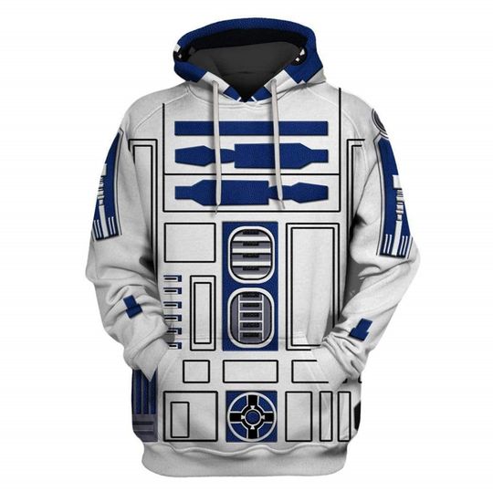 R2D2 Suit Full Over Print 3D Hoodie | Darth Vader R2D2 Cosplay Shirt | Starwars Galaxy Edge Hoodie