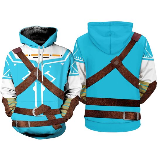 The Legend Of Zelda Link Full Over Print 3D Hoodie | The Legend Of Zelda Cosplay Shirt | Zelda Video Game Hoodie