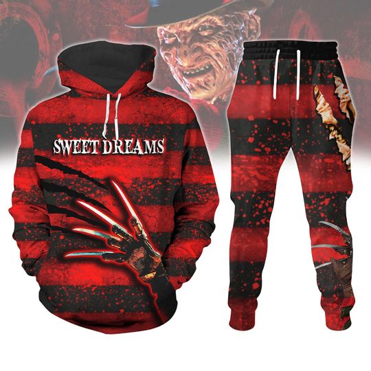 Freddy Krueger 3D Hoodie Jogger, Horror Movie Hoodie, Freddy Krueger Sweatshirt, Hoodies For Men, Halloween Tee, All Over Print Shirt