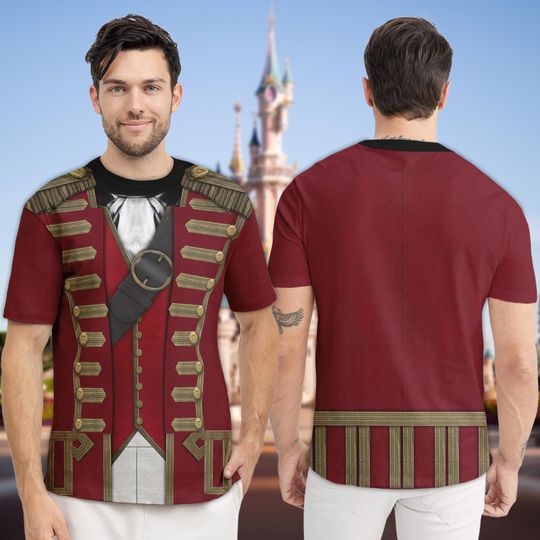 Captain Hook Suit Costume 3D Shirt, Captain Pirate Magic Movie Halloween Costume Cosplay, Villain Captain Family Vacation Matching Shirt