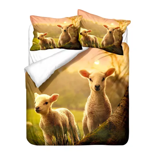 Sheep Goat Bedding Duvet Cover Set Pillow Case Birthday Gift Single Double King