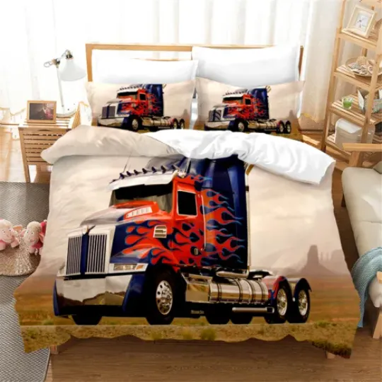 Single/Double/King Bed Doona/Quilt/Duvet Cover Set Optimus Prime Truck uk