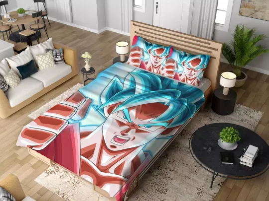 Son Goku Dragon Ball ANime Quilt Duvet Cover Set Soft Doona Cover