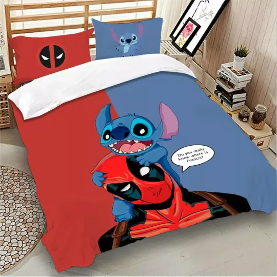 Deadpool Stitch Design Duvet Cover Bedding Set Pillow Cases Single Double King 1