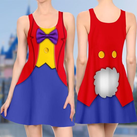 White Rabbit Skater Dress, Alice In Wonderland Dress, White Rabbit Character Alice In Wonderland Dress, Alice In Wonderland Dress Gift