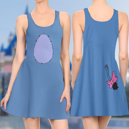 Eeyore Donkey 3D Cosplay Costume Skater Dress, Winnie The Pooh Dress, Eeyore Donkey Winnie The Pooh Mom Daughter Dress