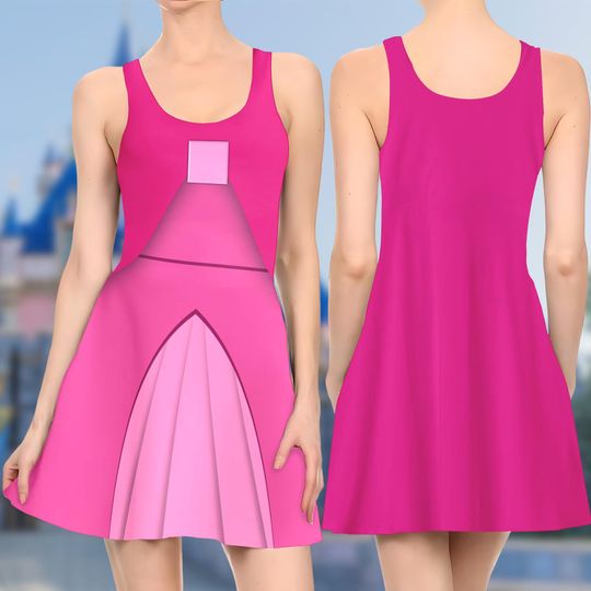 Fairy Flora 3D Cosplay Costume Skater Dress, Sleeping Beauty Dress, Flora Sleeping Beauty Mom Daughter Dress, Fairy Flora Dress Gift