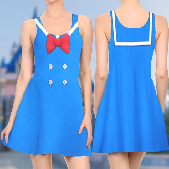 Cute Donald Duck Skater Dress, Mickey Mouse Movie Skater Dress, Cute Donald Duck Dress, Cute Donald Duck Dress Gift, Gift For Mom