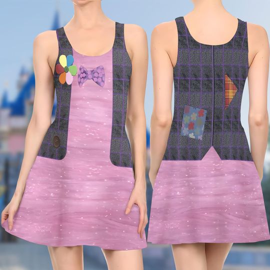 Bing Bong Inside Out Skater Dress, Inside Out Skater Dress, Bing Bong Character Inside Out Dress, Bing Bong Dress Gift, Gift For Mom