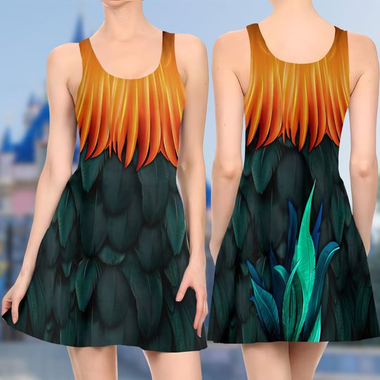 Hei Hei Rooster Skater Dress, Moana Movie Skater Dress, Hei Hei Moana Dress, Princess Movie Dress, Hei Hei Moana Dress Gift, Gift For Mom