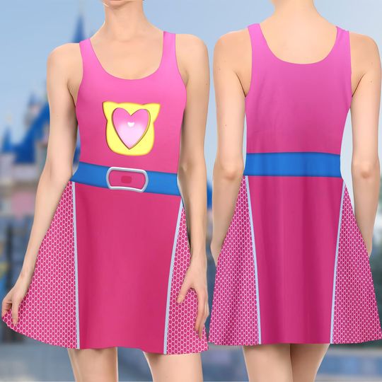 Ginny SuperKitties Skater Dress, SuperKitties Skater Dress, Bitsy Ginny Sparks Buddy Inside Out Dress, SuperKitties Dress Gift, Gift For Mom