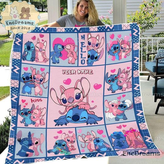 Lilo and Stitch Blanket, Lilo and Stitch Christmas Blanket, Bedding Blanket, Vintage Halloween Decor, Christmas Gifts